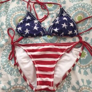 Reversible 4th of July swimming suit