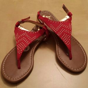 Red and yellow sandals