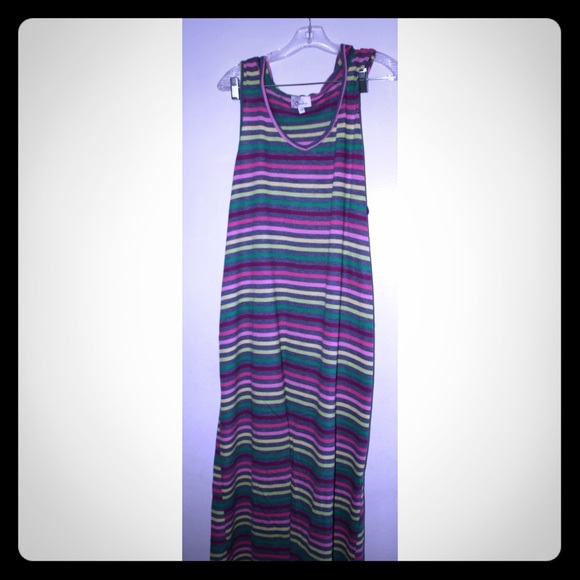 Striped Maxi Dress with Hood