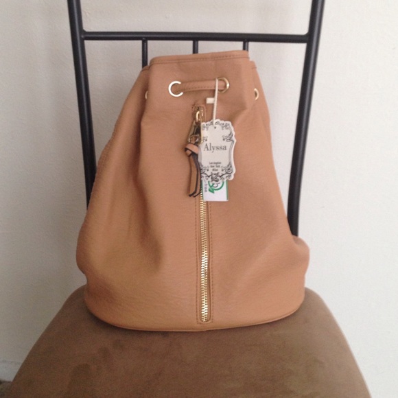 NWT Cute Tan Vegan Leather Backpack