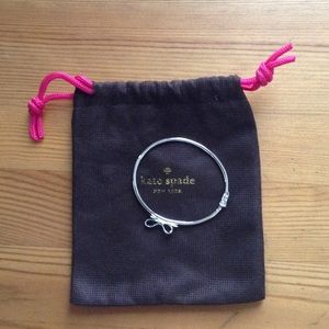 Kate Spade silver bangle bracelet w bow "tied up"