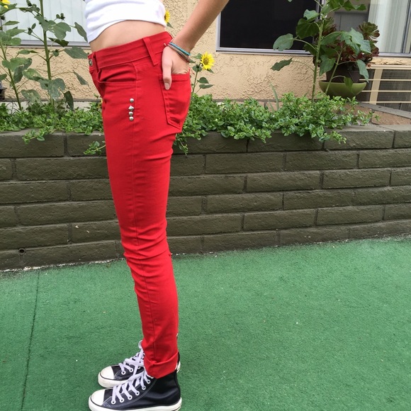 ❌SALE❌ Red Custom tapered denim Jeans - Picture 3 of 3