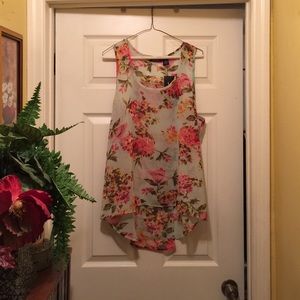 A floral tank top blouse