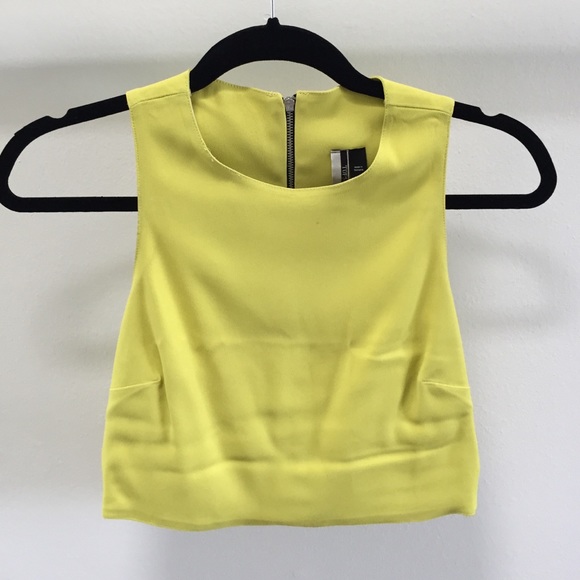 Topshop Yellow Crop Top