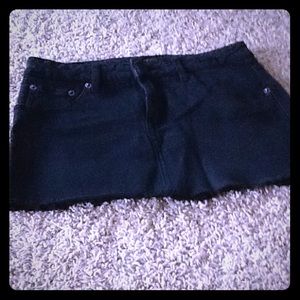Black denim skirt