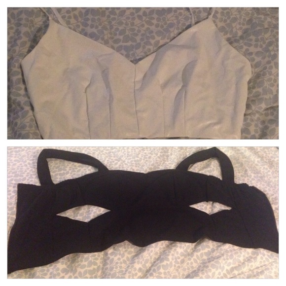 2 crop tops: 1 white 1 black - Picture 1 of 4