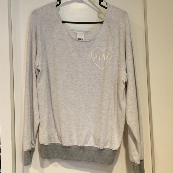 PINK gray off the shoulder sweater