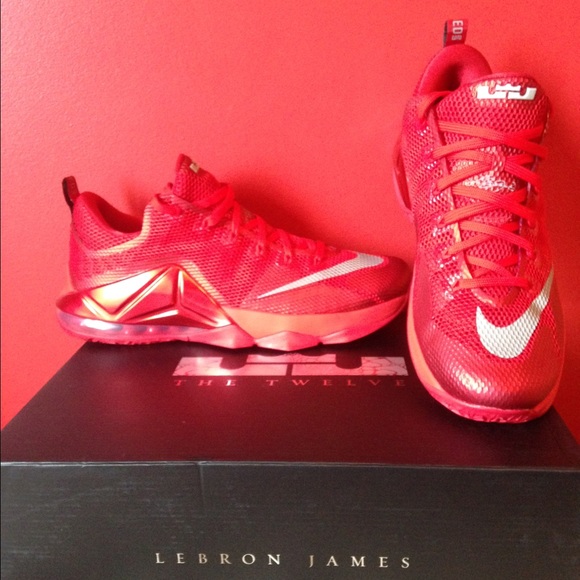 Lebron XII (12) low red all over