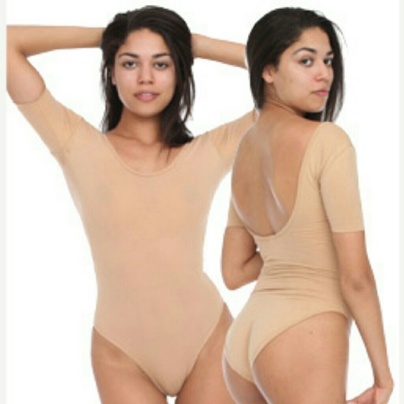 Short Sleeve Nude Bodysuit American Apparel