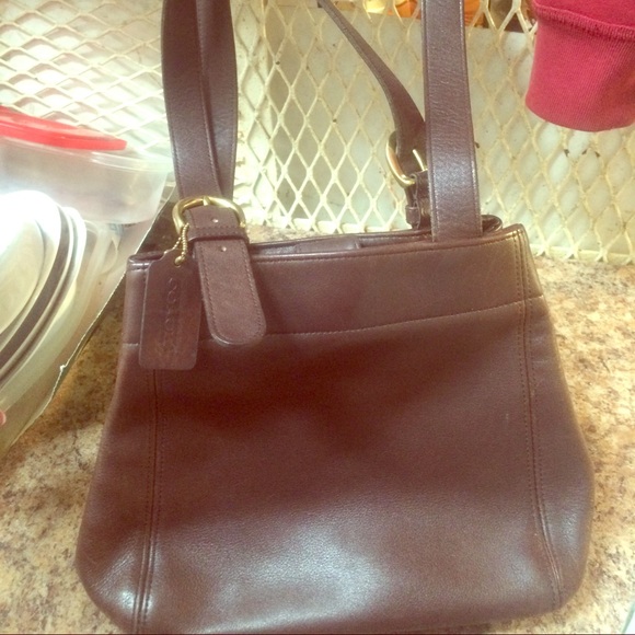 Brown leather Coach bag great condition