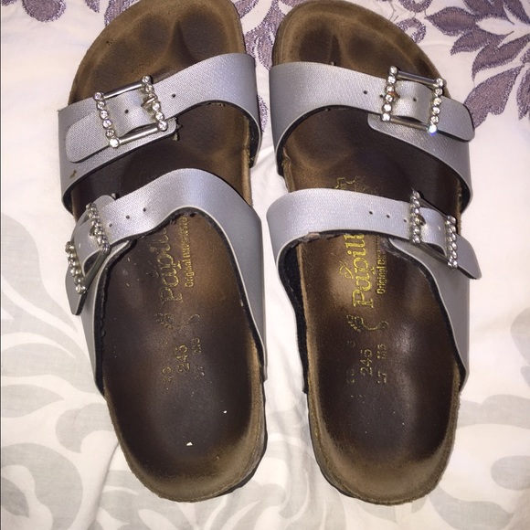 Birkenstock silver and rhinestone sandal