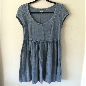 Chambray Mini Skater Dress