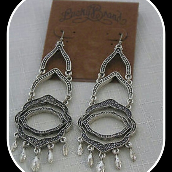 ๐๐Christmas Present๐๐ LUCKY BRAND, ANTIQUE SILVERTONE DANGLE EARRINGS-NEW - Picture 4 of 6