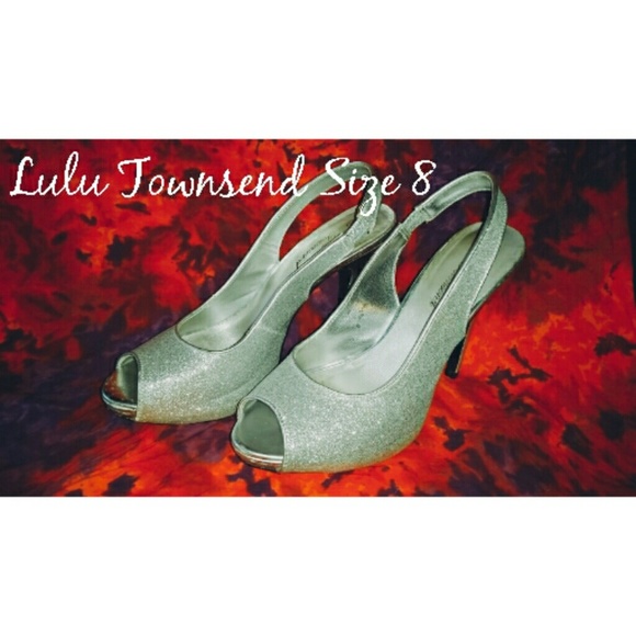 Lulu Townsend Silver Glitter Heels