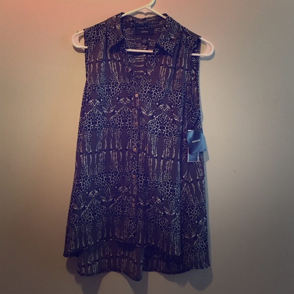 Alfani printed sleeveless blouse