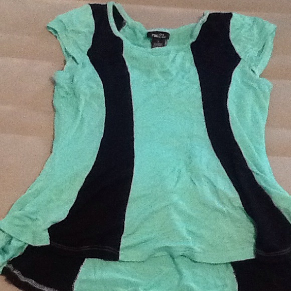 Mint green & striped top