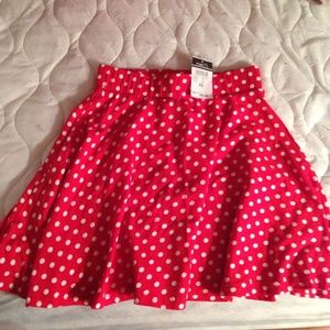 Red Polkadot Skater Skirt