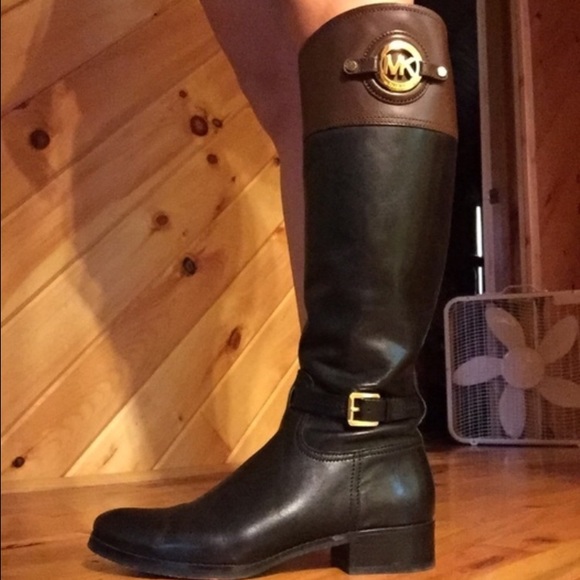 Brown/Black Leather MK Boots