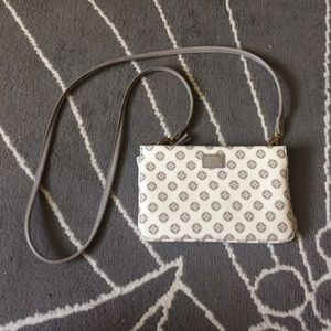 White & grey fossil cross body