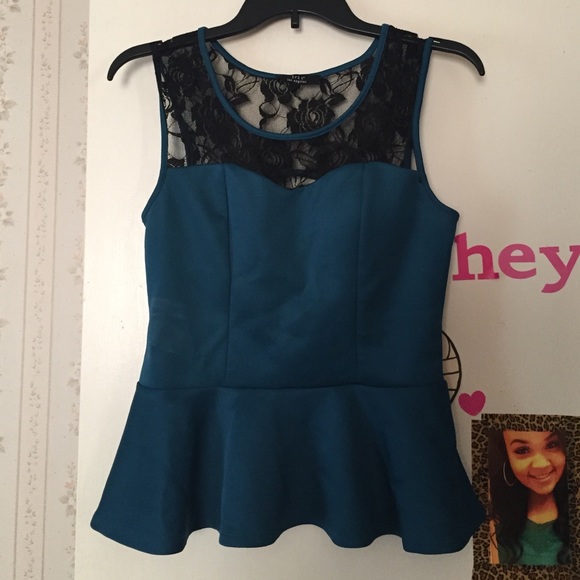 Teal and blue , peplum top!