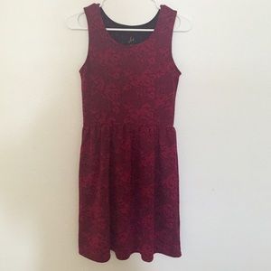 Rose pattern knit jacquard dress