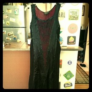 Beautiful Fun House Long Satin/Sheer Dress