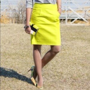 Mustard yellow J.Crew Pencil Skirt