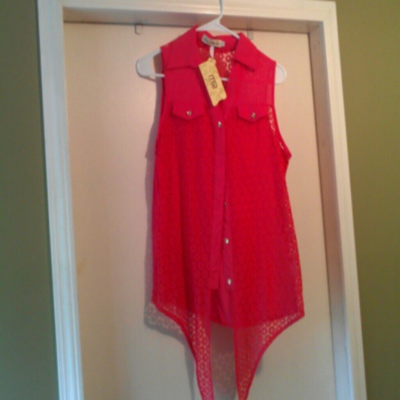 Sold Divided button up sheer top