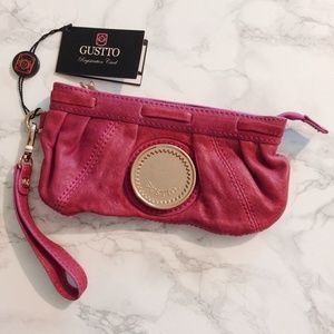 Gustto Bags - Gustto "Balma" Strawberry Leather Wristlet Gustto Bags - Gustto "Balma" Strawberry Leather Wristlet