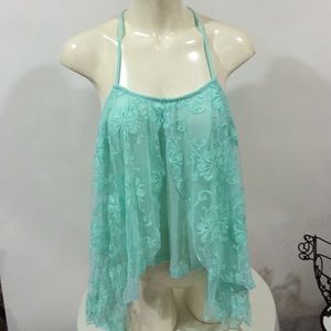 Mint green tank top.