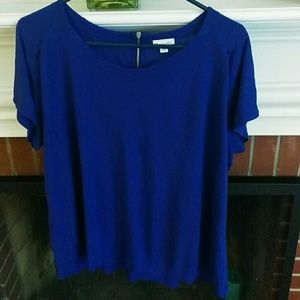 Purple shirt with zipper details on back