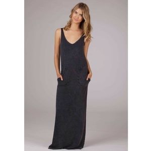 Organic Cotton Double V-neck Maxi Dress