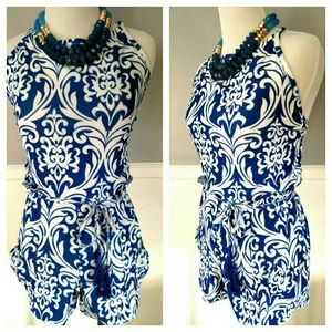 Adorable Blue & White Romper