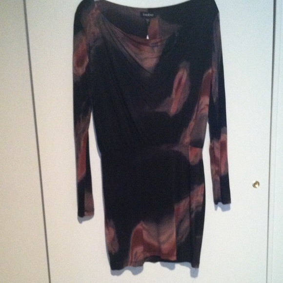 Bebe purple and black open back dress