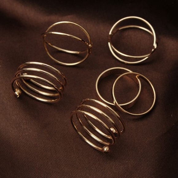 6pc cross spiral rings set - Picture 2 of 4