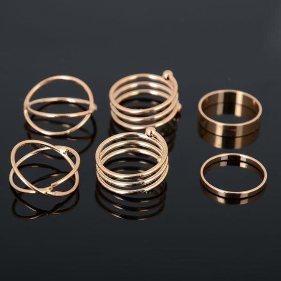 6pc cross spiral rings set - Picture 3 of 4
