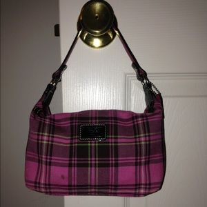 Pink and Black Plaid Coach Purse