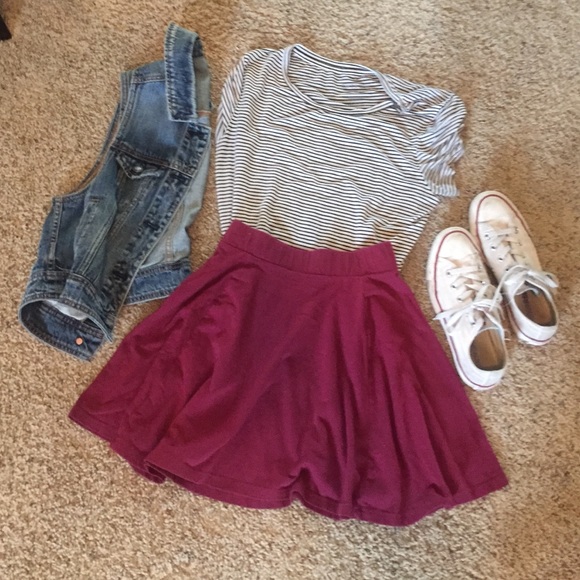 Maroon Skater Skirt
