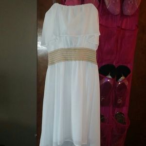 Forever 21 High Low White Ruffle Dress