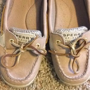 Sperry top sider boat shoes sparkly gold