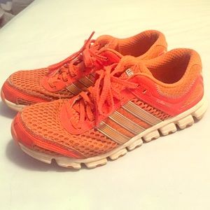 Bright orange Adidas sneakers women's 8.5