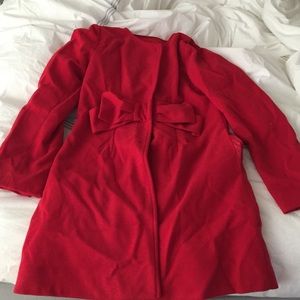 Red bow coat