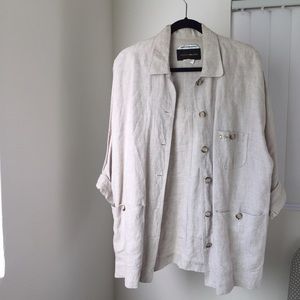Vintage Linen Slouchy Blazer