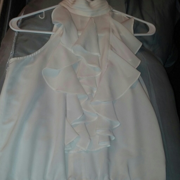 Forever 21 white ruffle halter top