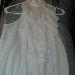 Forever 21 white ruffle halter top