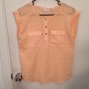Peach short sleeve blouse NY&CO