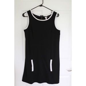 Retro style cute black and white dress