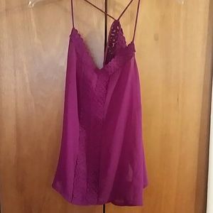 Purple see through tank top