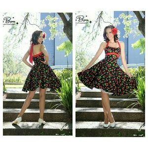 Pinup Couture Daisy Dress in White Cherry