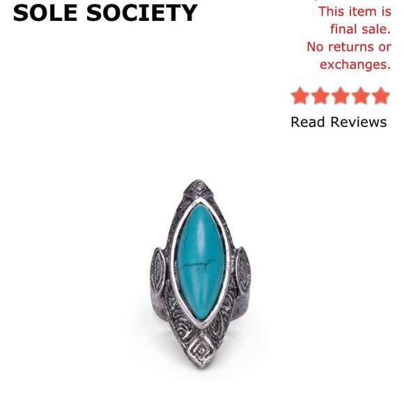 TURQUOISE STATEMENT RING
SOLE SOCIETY